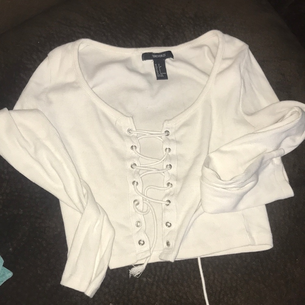 Lace up crop top